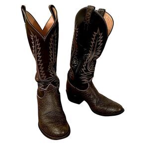 Tony Lama Men’s Size 7.5 B Cowboy Boots Brown Leather Style 6442 Western